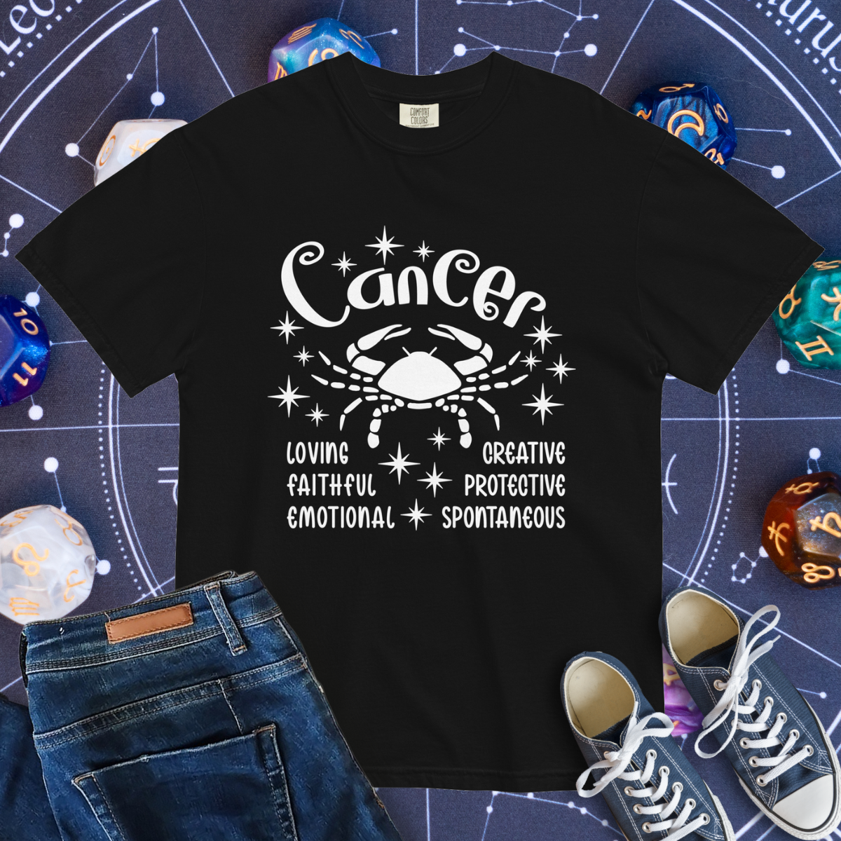 Cancer Zodiac - Comfort Colors Unisex Garment-Dyed Heavyweight T-Shirt