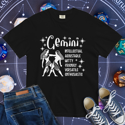 Gemini Zodiac - Comfort Colors Unisex Garment-Dyed Heavyweight T-Shirt