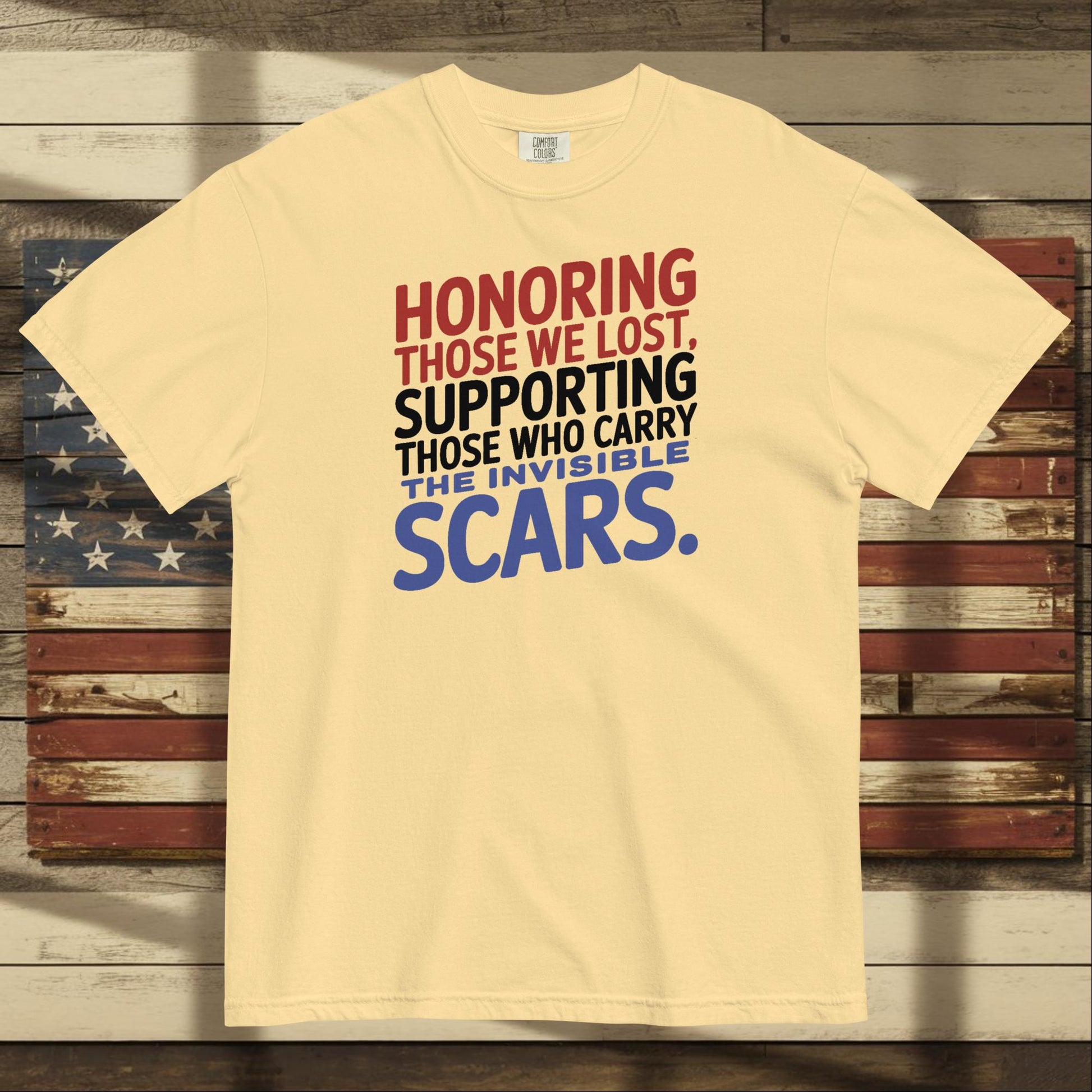 Honoring Those We Lost heavyweight t-shirt for custom Memorial Day tribute and military remembrance