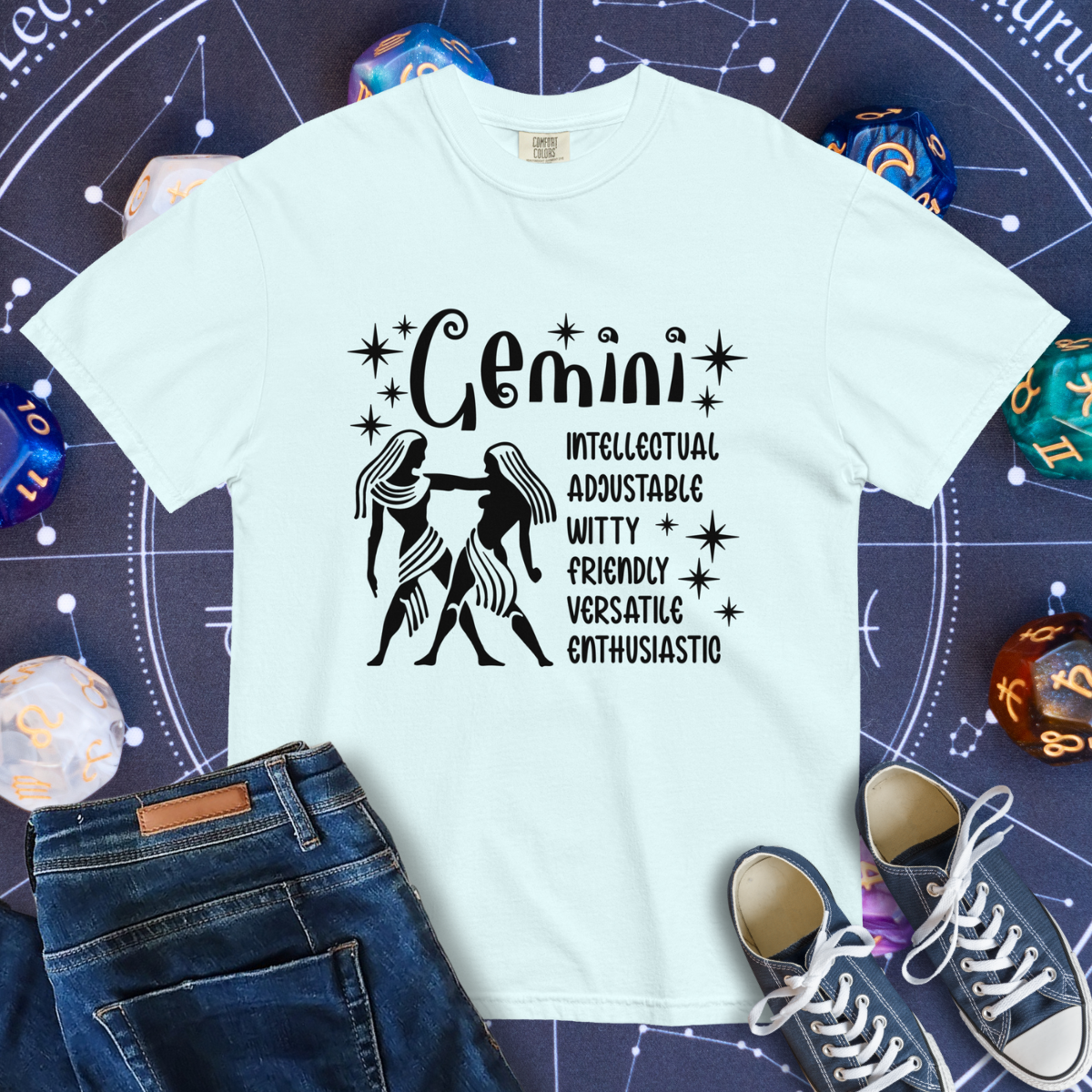 Gemini Zodiac - Comfort Colors Unisex Garment-Dyed Heavyweight T-Shirt