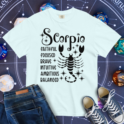 Scorpio Zodiac - Comfort Colors Unisex Garment-Dyed Heavyweight T-Shirt