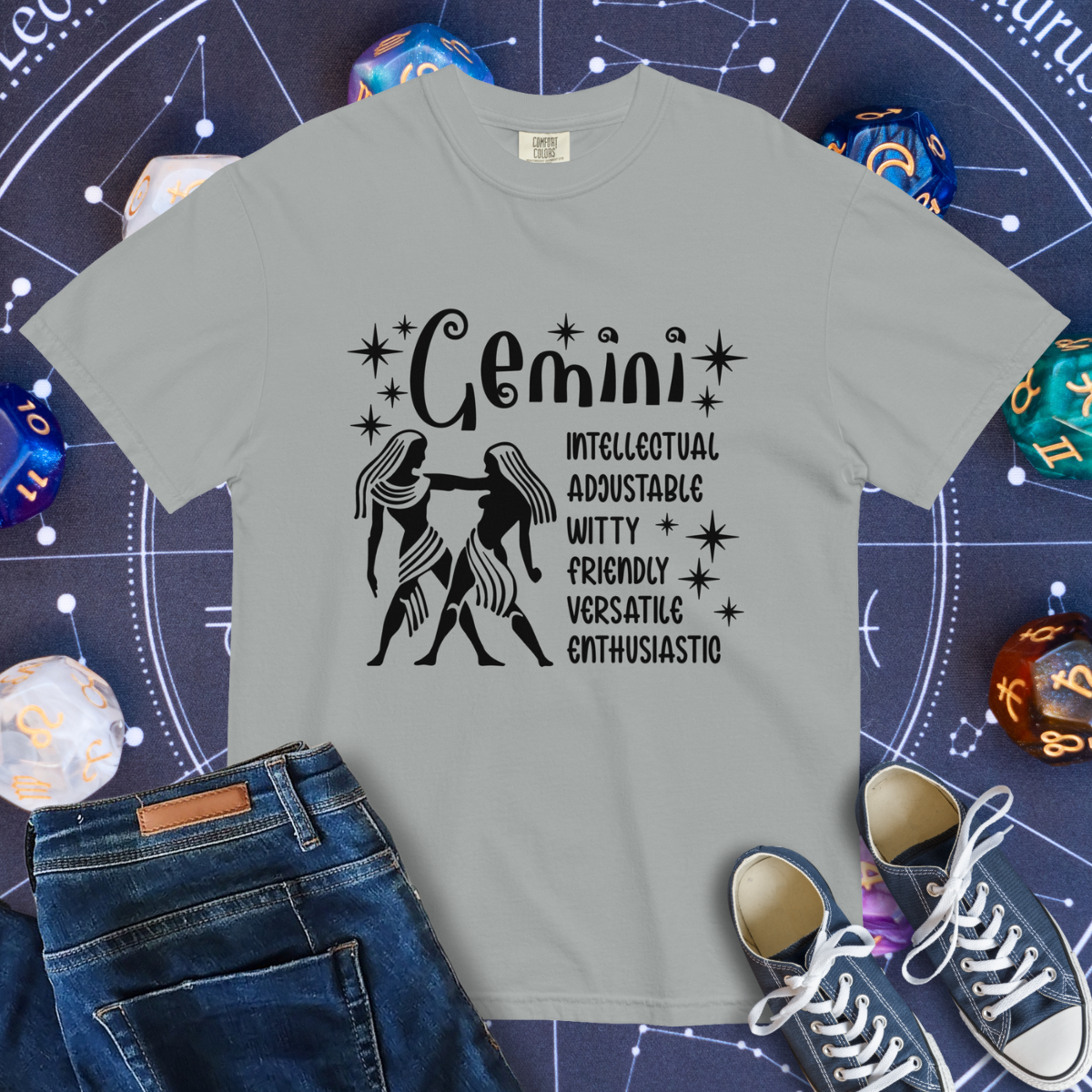 Gemini Zodiac - Comfort Colors Unisex Garment-Dyed Heavyweight T-Shirt