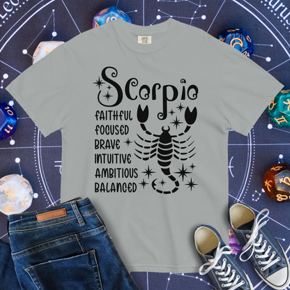 Scorpio Zodiac - Comfort Colors Unisex Garment-Dyed Heavyweight T-Shirt