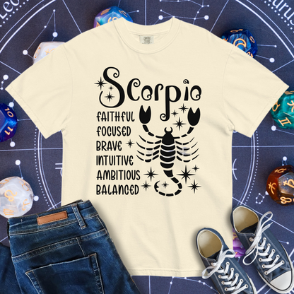 Scorpio Zodiac - Comfort Colors Unisex Garment-Dyed Heavyweight T-Shirt
