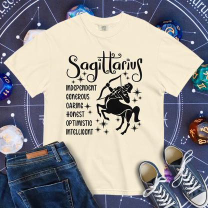 Sagittarius Zodiac - Comfort Colors Unisex Garment-Dyed Heavyweight T-Shirt