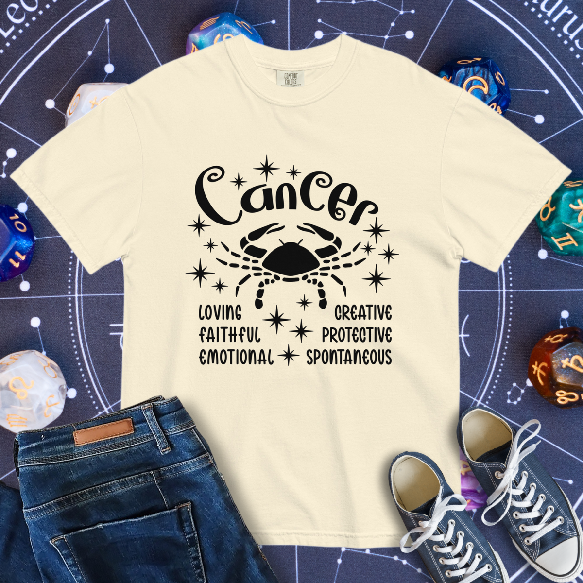 Cancer Zodiac - Comfort Colors Unisex Garment-Dyed Heavyweight T-Shirt