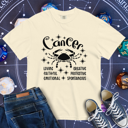 Cancer Zodiac - Comfort Colors Unisex Garment-Dyed Heavyweight T-Shirt