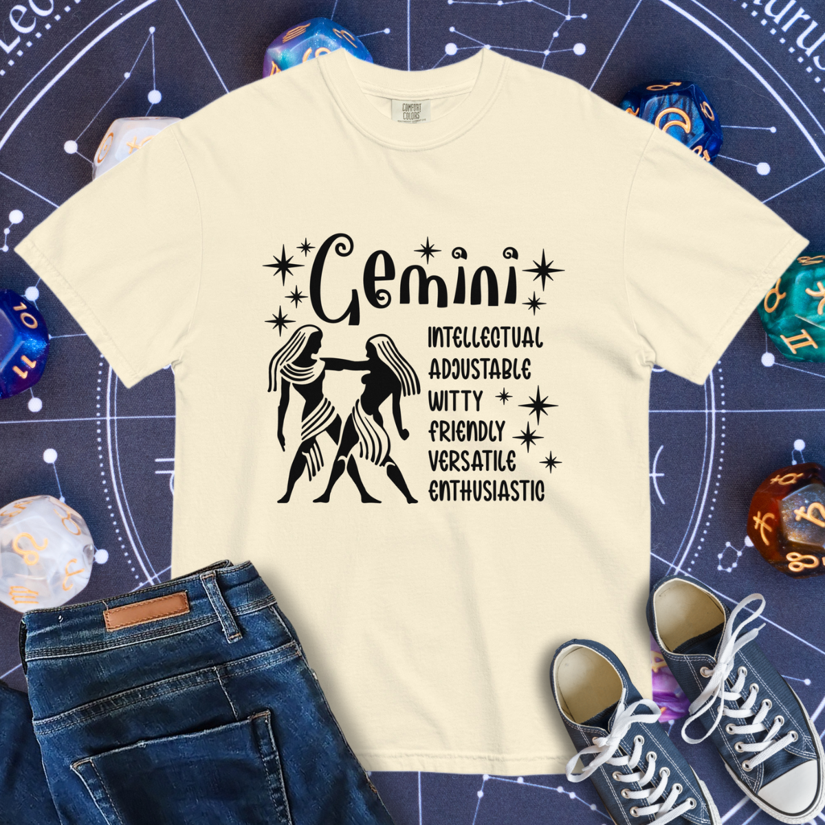 Gemini Zodiac - Comfort Colors Unisex Garment-Dyed Heavyweight T-Shirt