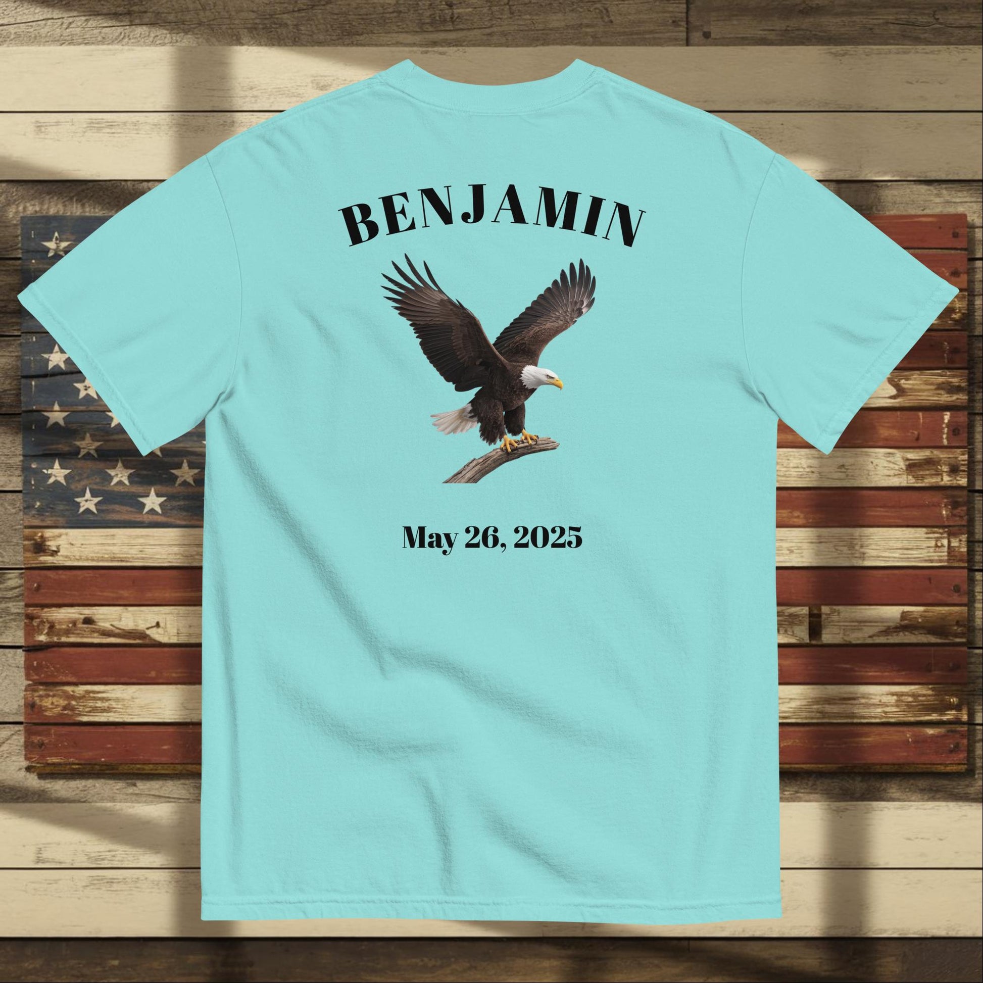 We Remember Their Sacrifice heavyweight t-shirt with veteran memorial message and custom military support
