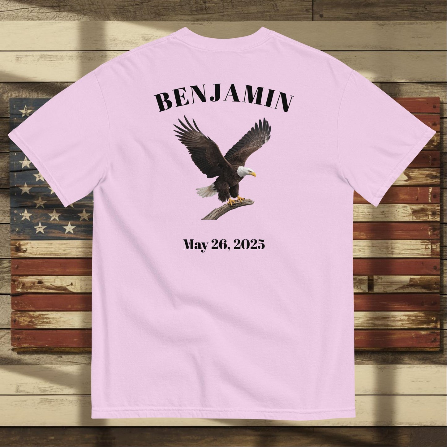 We Remember Their Sacrifice heavyweight t-shirt with veteran memorial message and custom military support