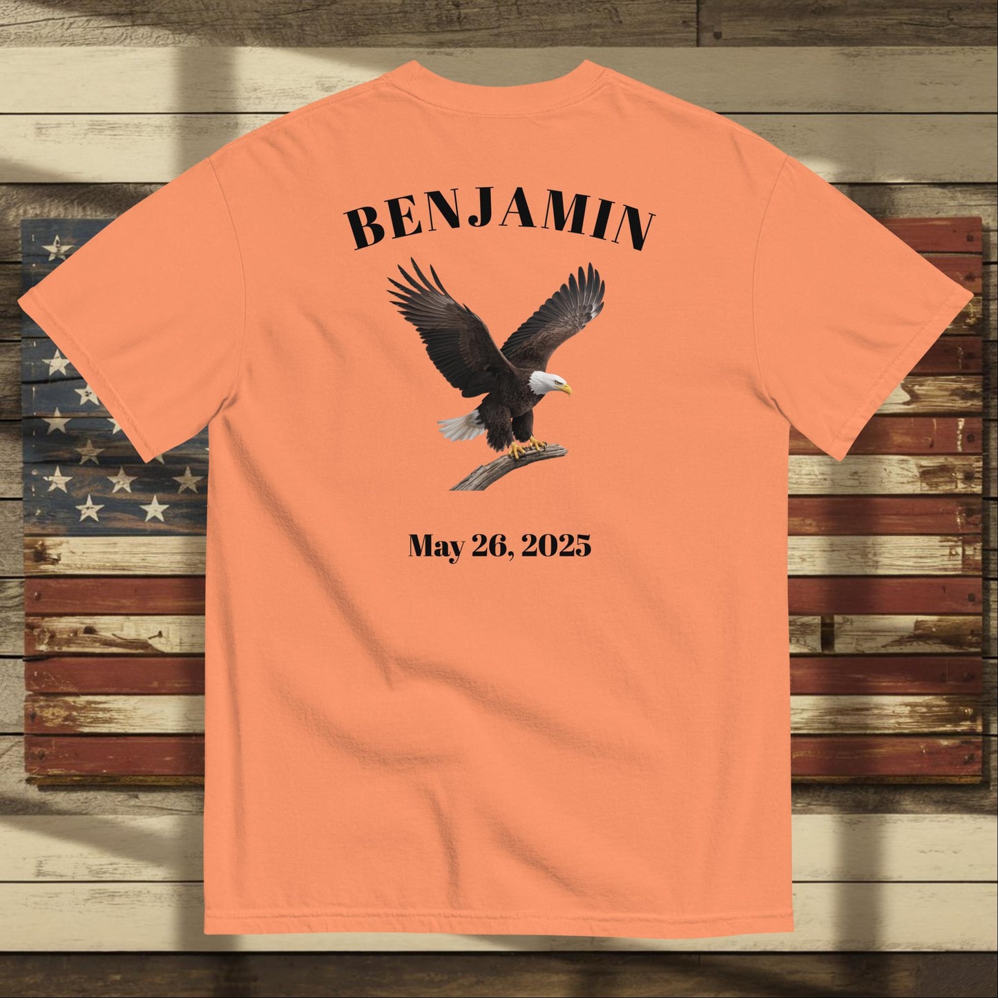 We Remember Their Sacrifice heavyweight t-shirt with veteran memorial message and custom military support