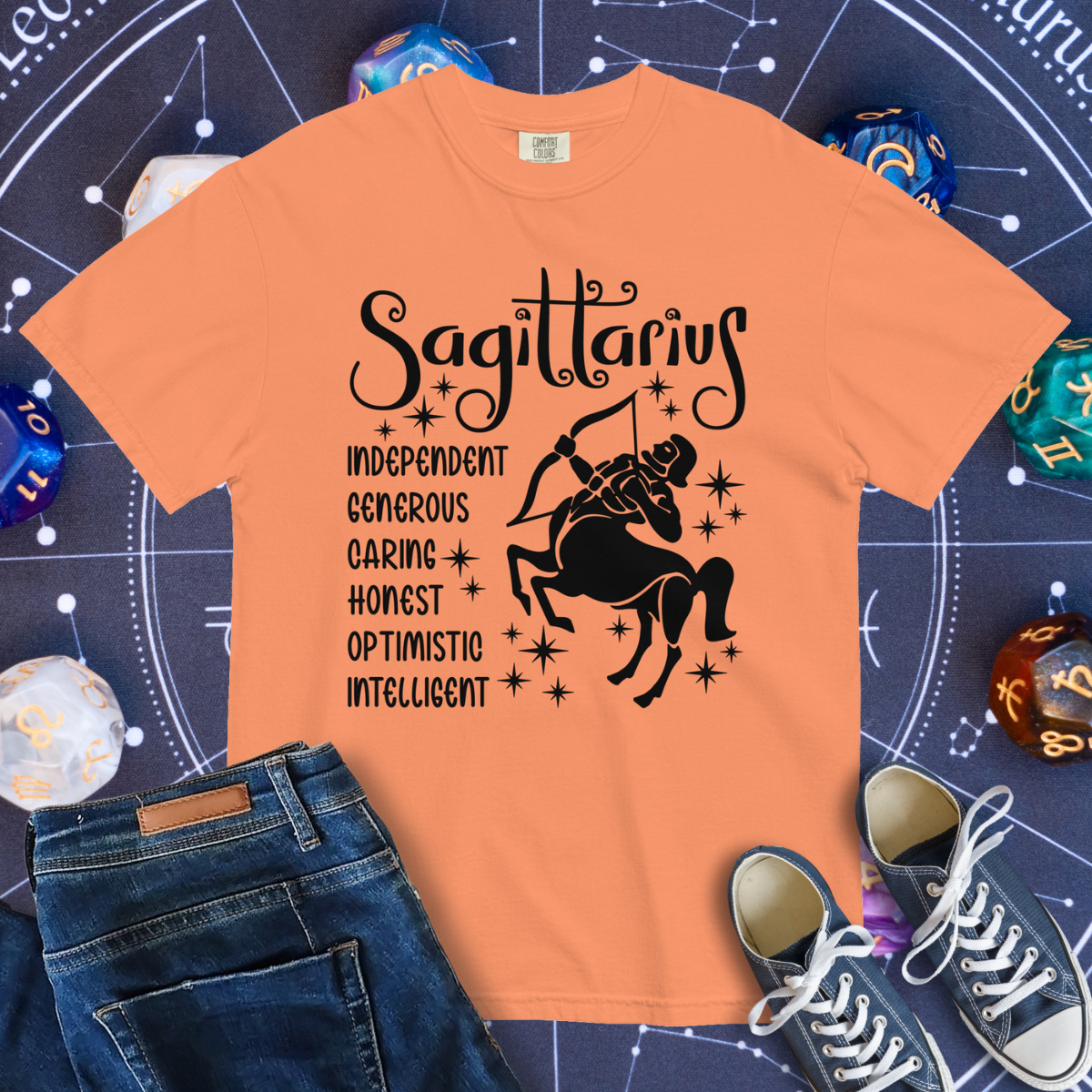 Sagittarius Zodiac - Comfort Colors Unisex Garment-Dyed Heavyweight T-Shirt
