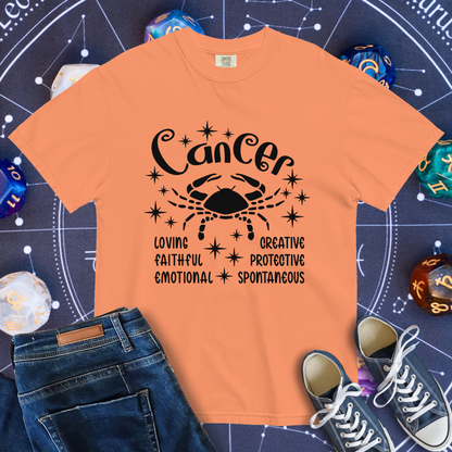 Cancer Zodiac - Comfort Colors Unisex Garment-Dyed Heavyweight T-Shirt