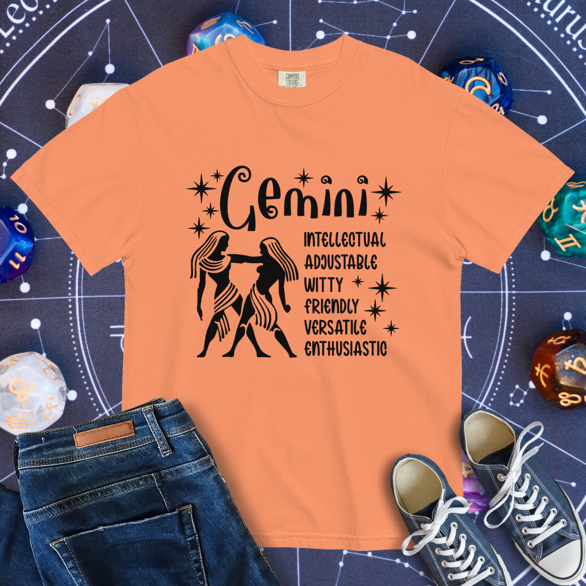 Gemini Zodiac - Comfort Colors Unisex Garment-Dyed Heavyweight T-Shirt