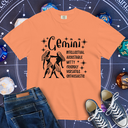 Gemini Zodiac - Comfort Colors Unisex Garment-Dyed Heavyweight T-Shirt