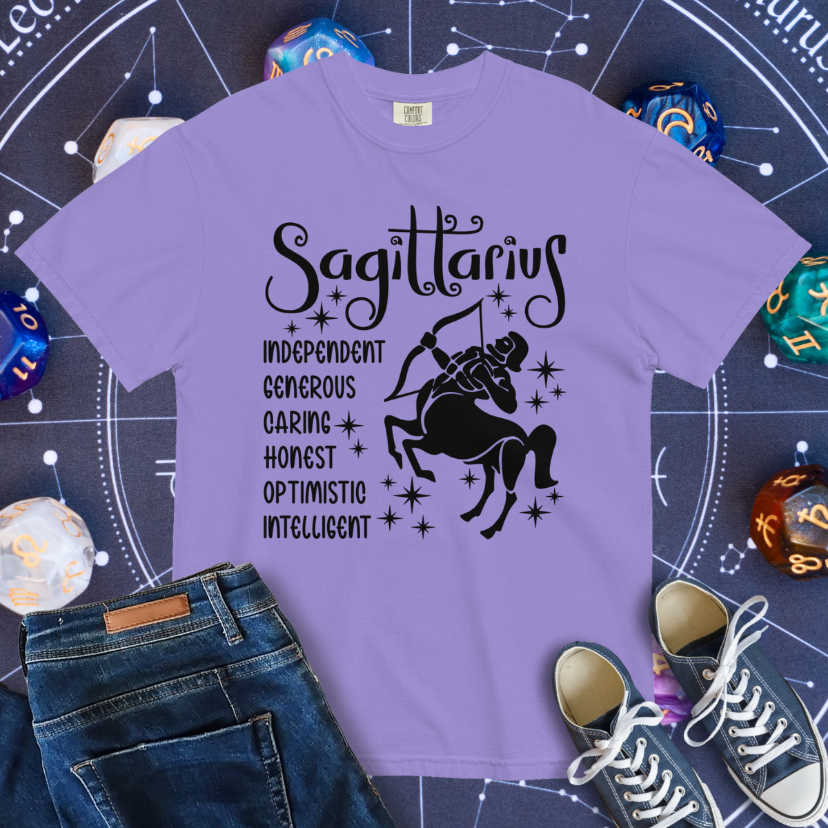 Sagittarius Zodiac - Comfort Colors Unisex Garment-Dyed Heavyweight T-Shirt