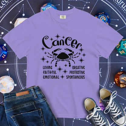 Cancer Zodiac - Comfort Colors Unisex Garment-Dyed Heavyweight T-Shirt