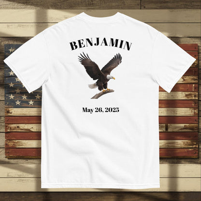 We Remember Their Sacrifice heavyweight t-shirt with veteran memorial message and custom military support