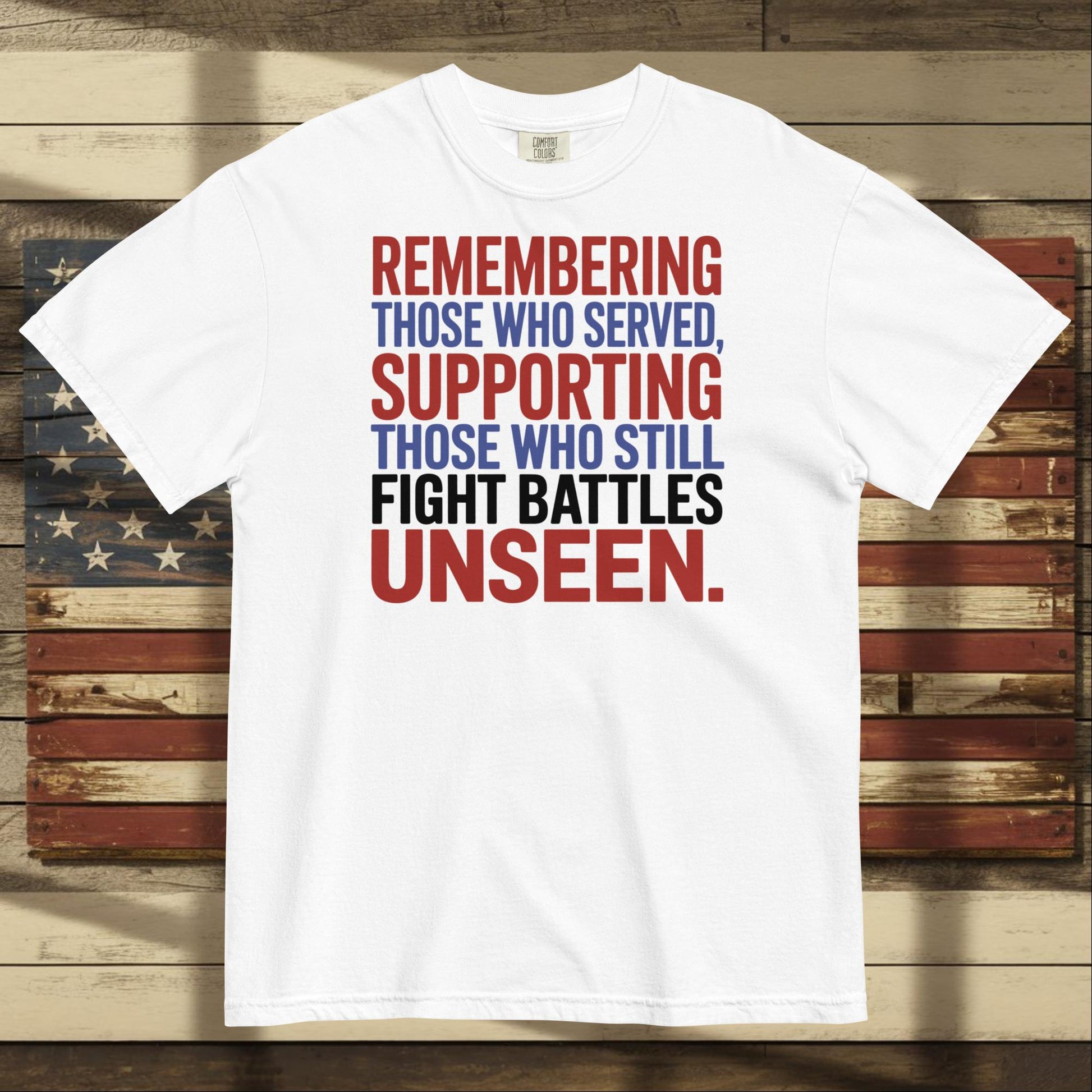 Remembering Those Who Served heavyweight t-shirt for honoring military service and veteran healing