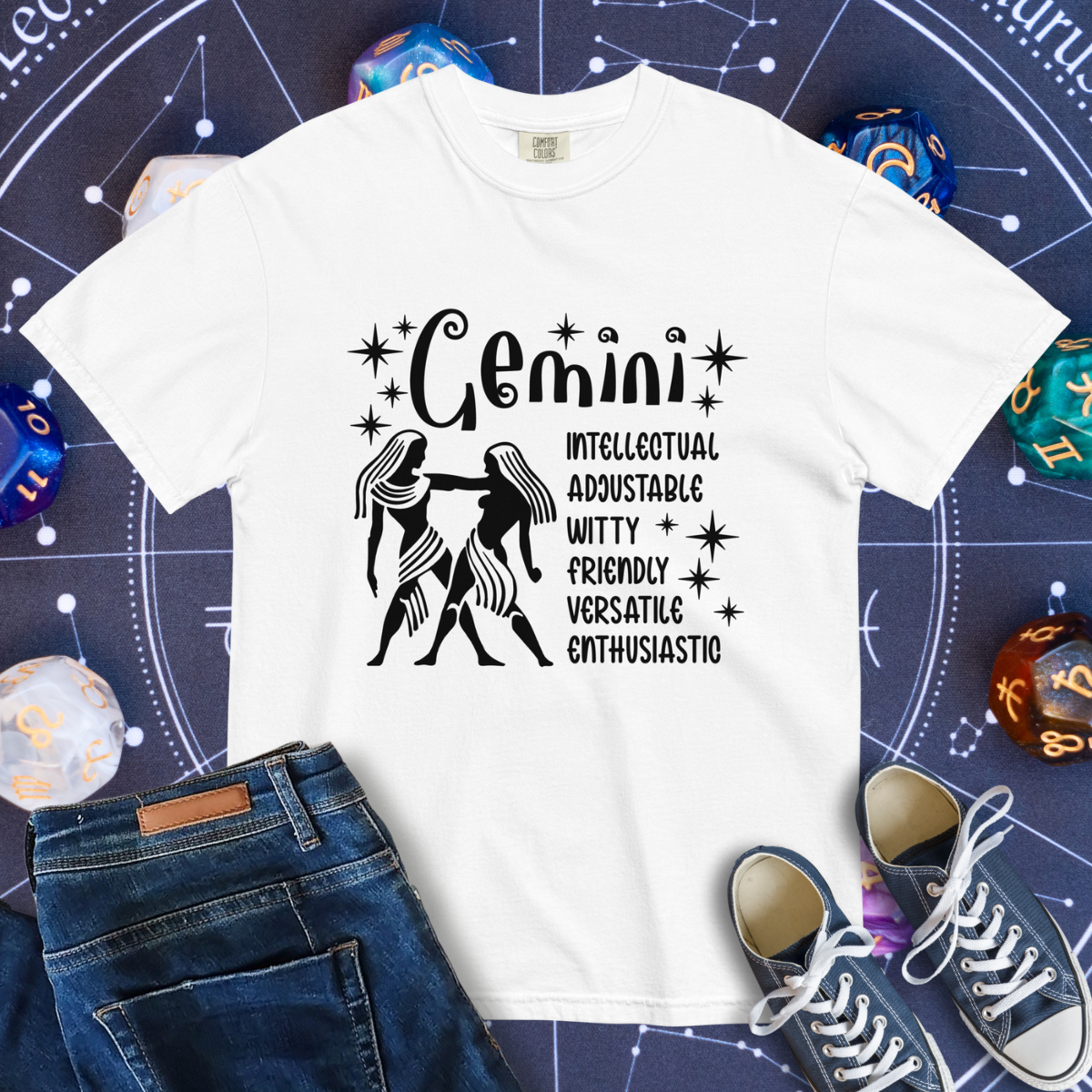 Gemini Zodiac - Comfort Colors Unisex Garment-Dyed Heavyweight T-Shirt