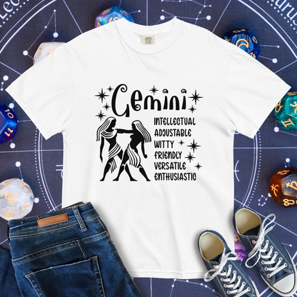 Gemini Zodiac - Comfort Colors Unisex Garment-Dyed Heavyweight T-Shirt