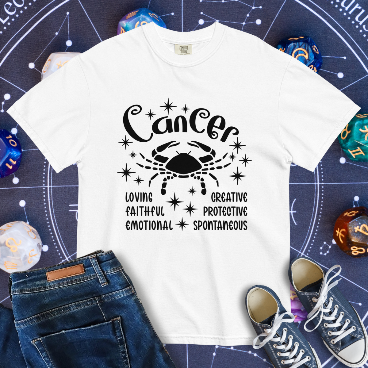Cancer Zodiac - Comfort Colors Unisex Garment-Dyed Heavyweight T-Shirt