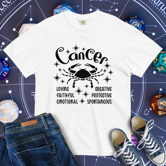 Cancer Zodiac - Comfort Colors Unisex Garment-Dyed Heavyweight T-Shirt