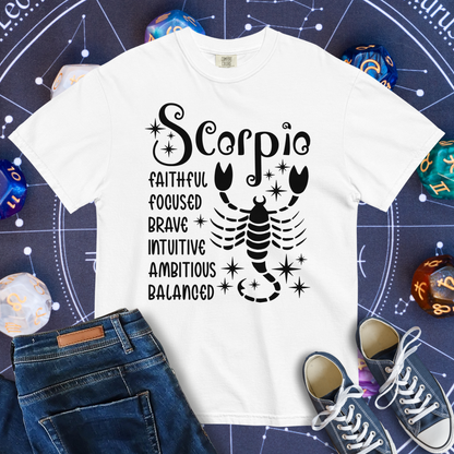 Scorpio Zodiac - Comfort Colors Unisex Garment-Dyed Heavyweight T-Shirt