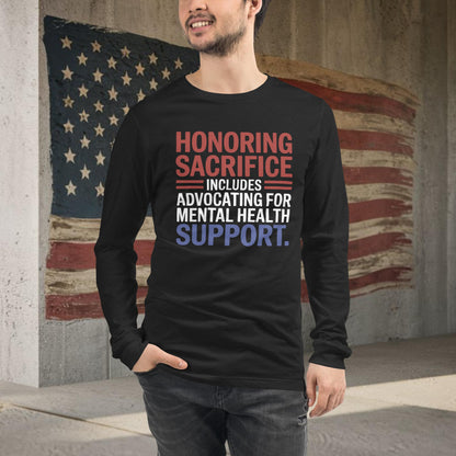 Honoring Sacrifice shirt with veteran support and PTSD mental health awareness