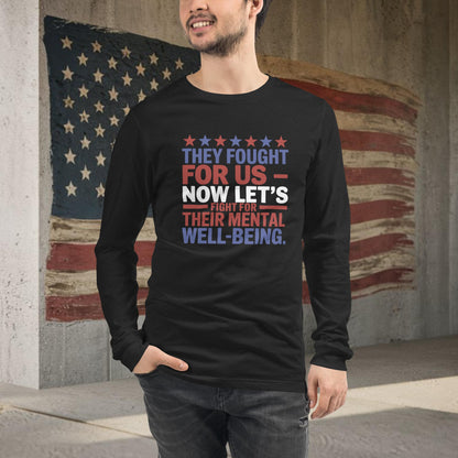 They Fought for Us shirt with PTSD support and mental health awareness for veterans