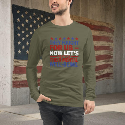 They Fought for Us shirt with PTSD support and mental health awareness for veterans