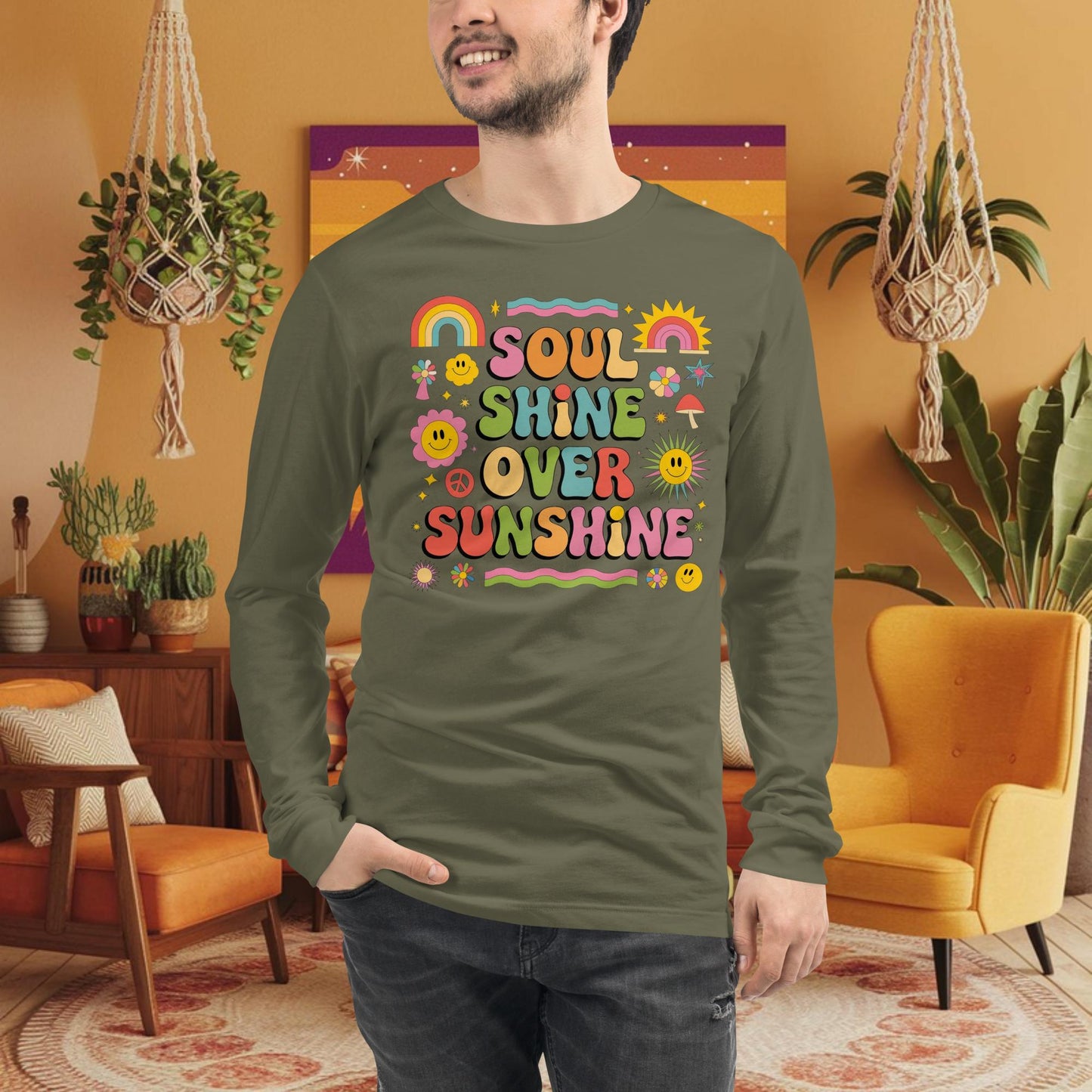 Soul Shine Over Sunshine Long Sleeve Tee - Healing & Spiritual Self-Care Shirt