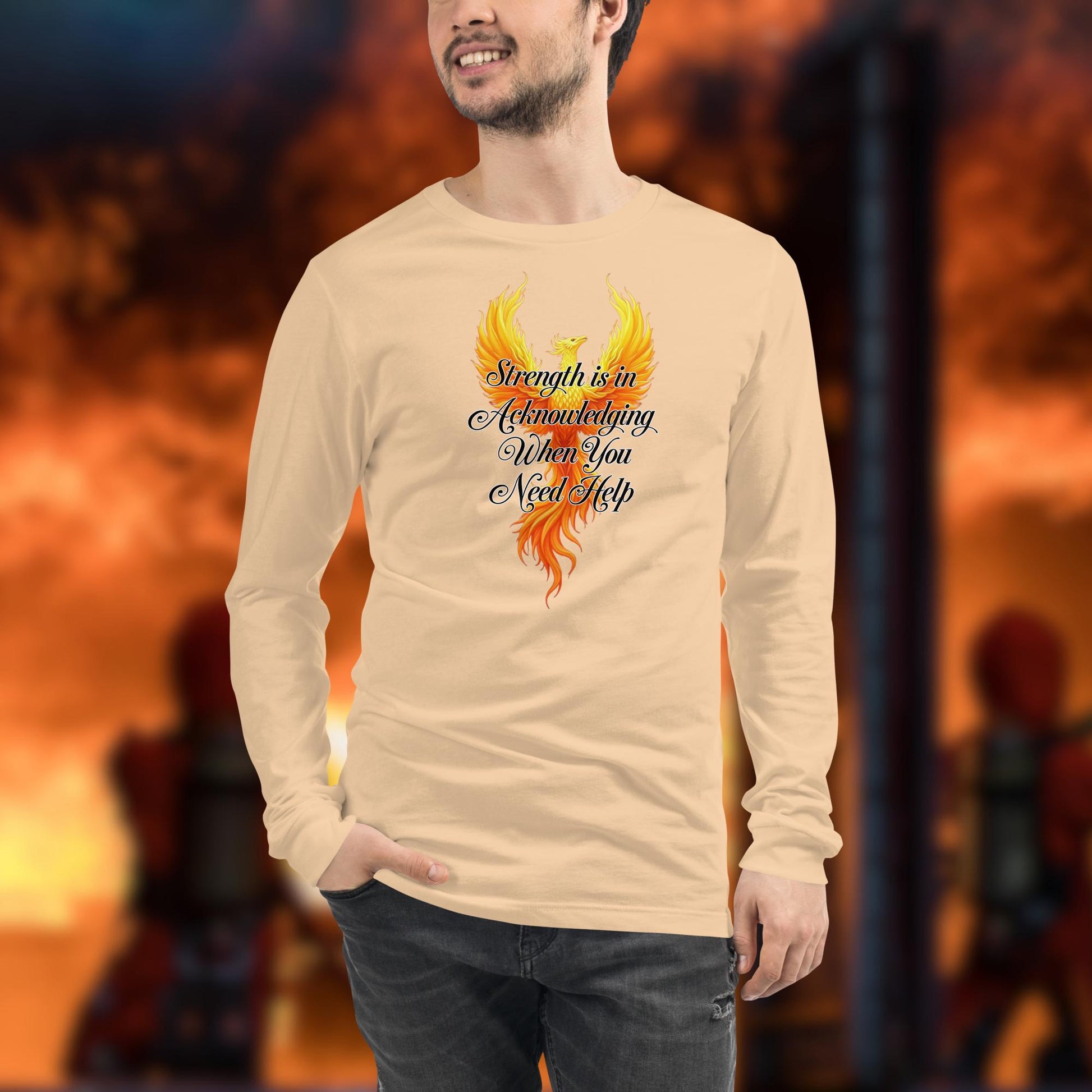 Strength Is In Acknowledging Firefighter Mental Health Support Long Sleeve Shirt