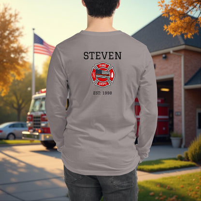 Rest and Recovery firefighter self-care long sleeve tee, wellness and mental health shirt