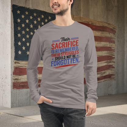 Their Sacrifice Is Remembered shirt supporting PTSD awareness and veteran care