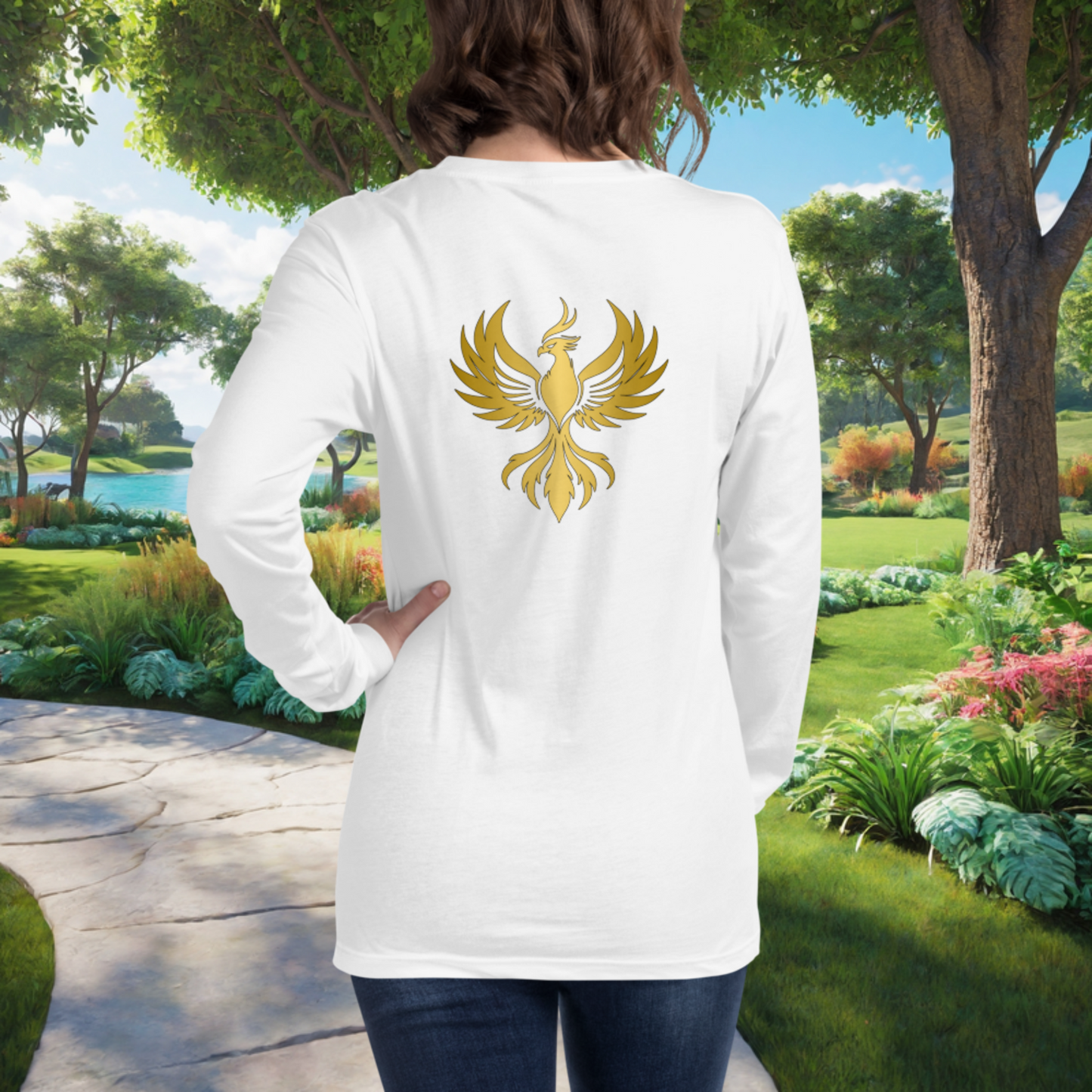 Your Past Doesn't Define You – Your Strength Does on Unisex Long Sleeve T-Shirt, empowerment, recovery, survivor support tee