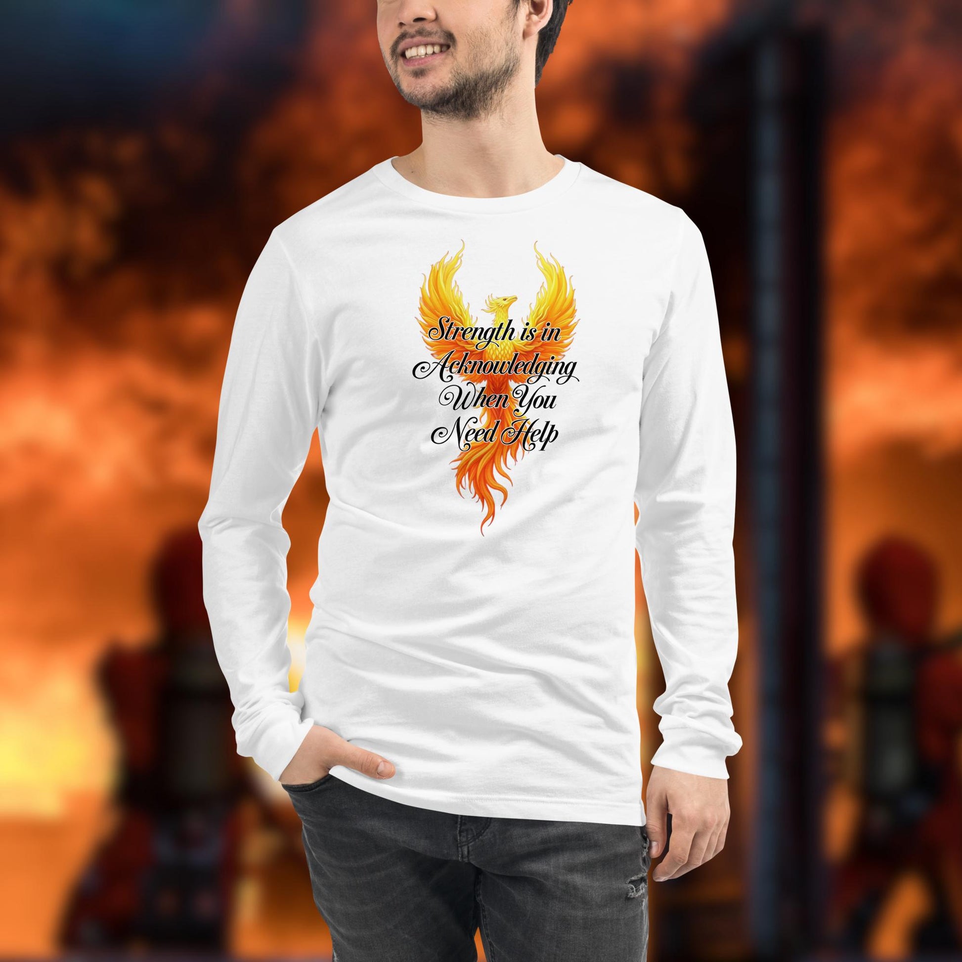 Strength Is In Acknowledging Firefighter Mental Health Support Long Sleeve Shirt