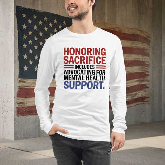 Honoring Sacrifice shirt with veteran support and PTSD mental health awareness