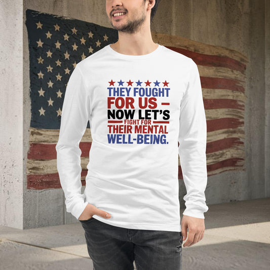 They Fought for Us shirt with PTSD support and mental health awareness for veterans