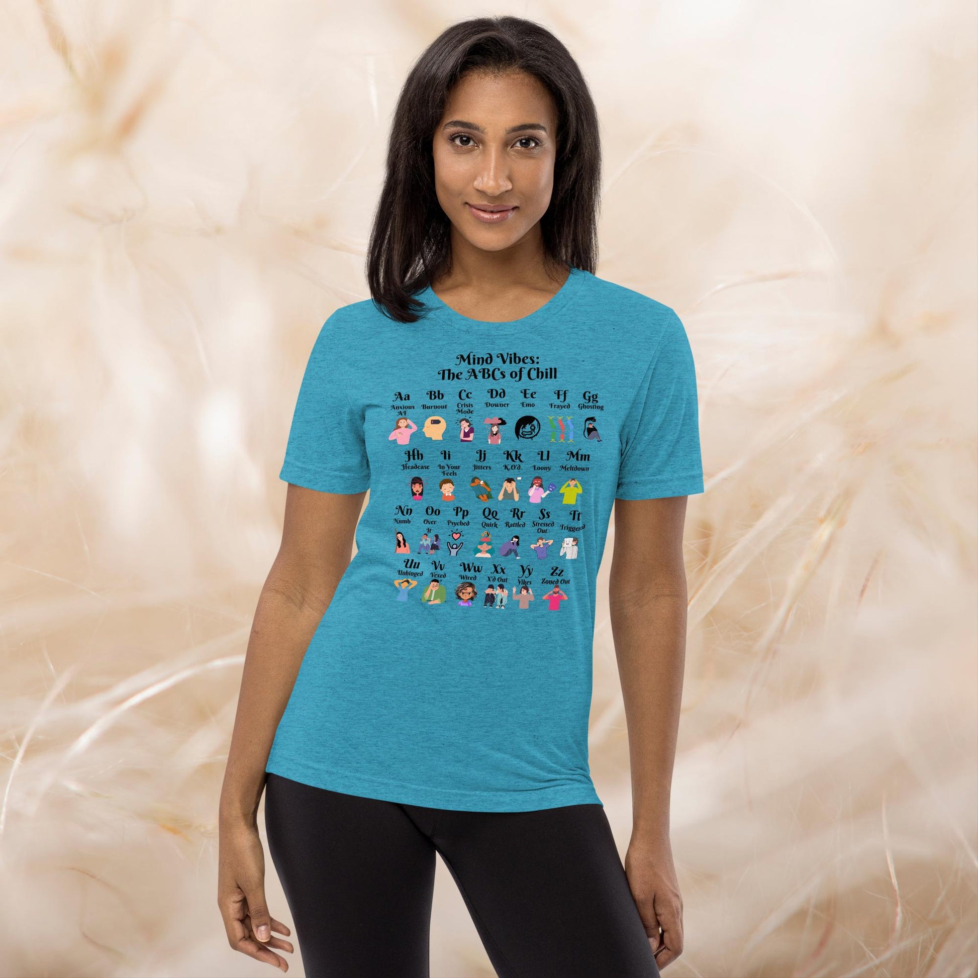 Mind Vibes A-Z Slang Mental Health Shirt, Positive Vibes Tee, Therapy Gift, Self-Love Anxiety Support Apparel