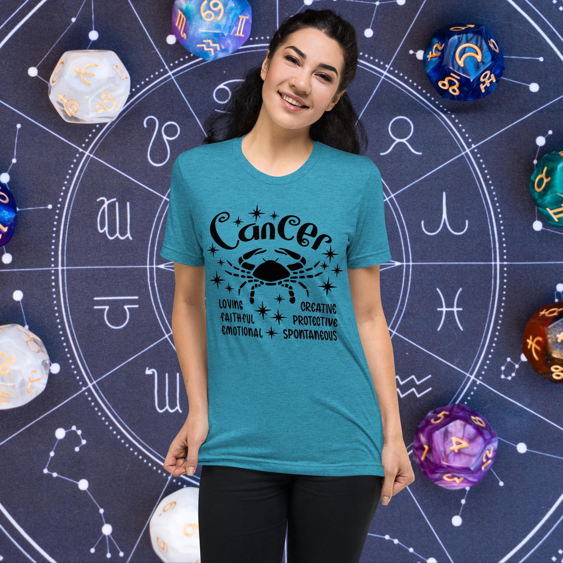 Cancer zodiac t-shirt, astrology graphic tee, short sleeve horoscope shirt