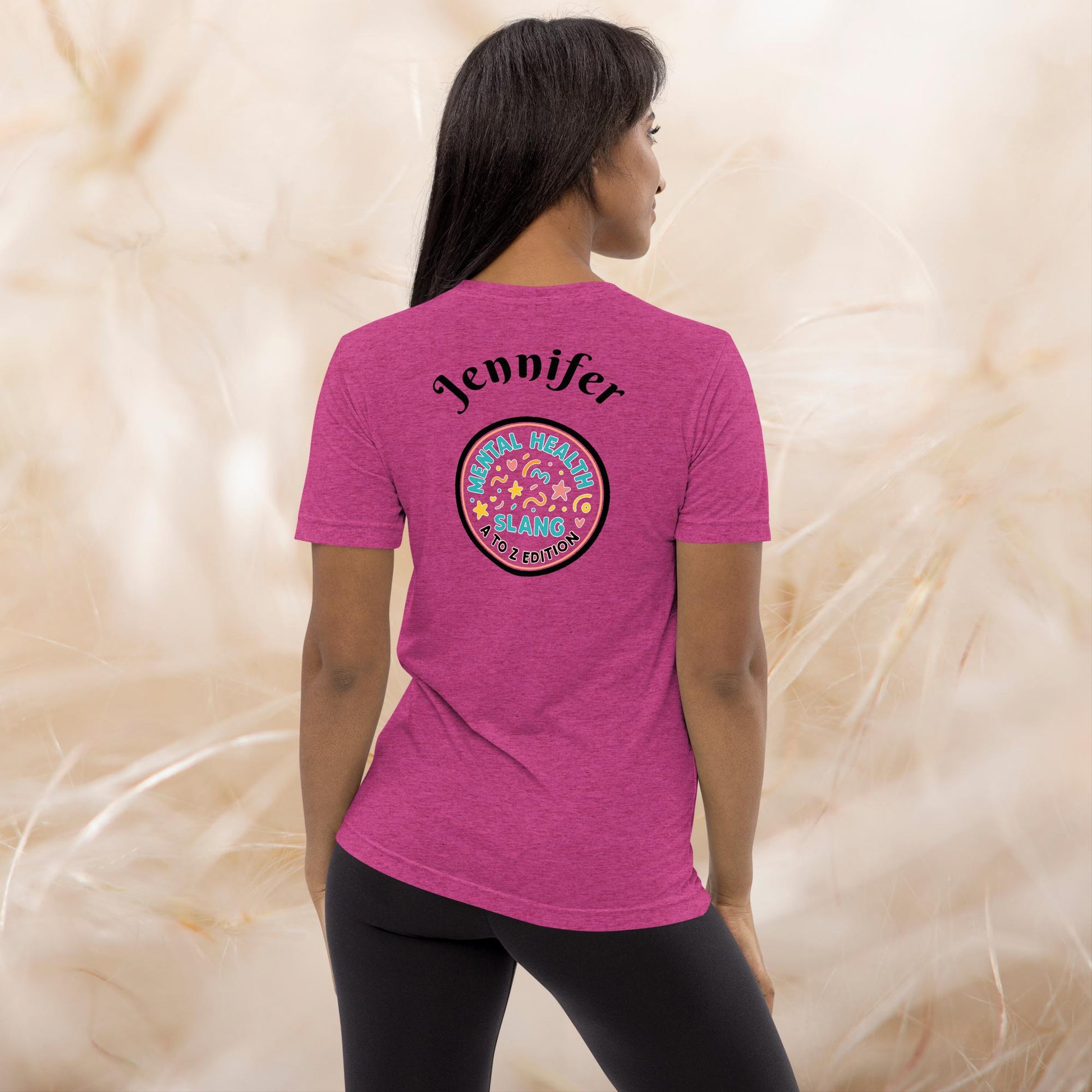 Headspace Lingo A-Z Mind Glossary T-Shirt, custom mental wellness tee with slang phrases, perfect for therapy and self-care
