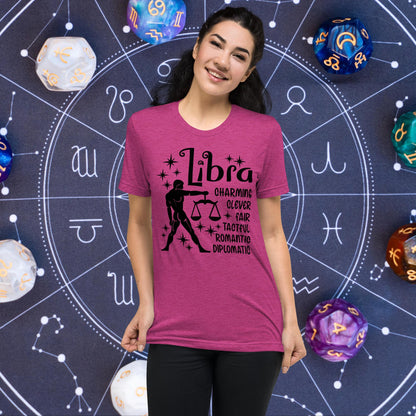 Libra zodiac t-shirt, astrology short sleeve tee, horoscope star sign shirt