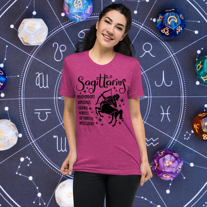 Sagittarius zodiac t-shirt, astrology graphic tee, short sleeve horoscope shirt