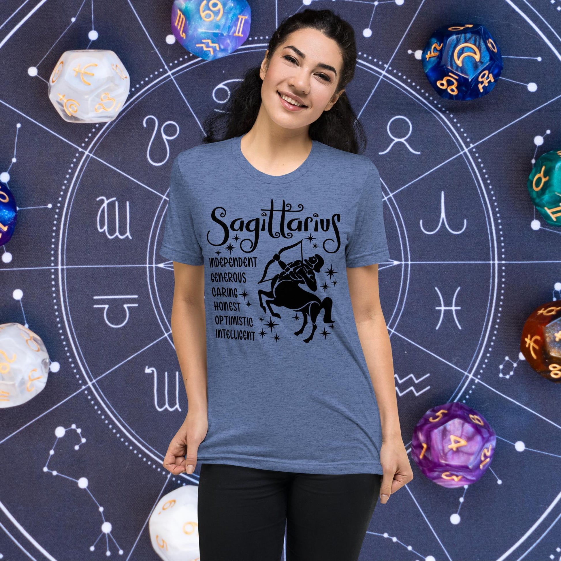 Sagittarius zodiac t-shirt, astrology graphic tee, short sleeve horoscope shirt
