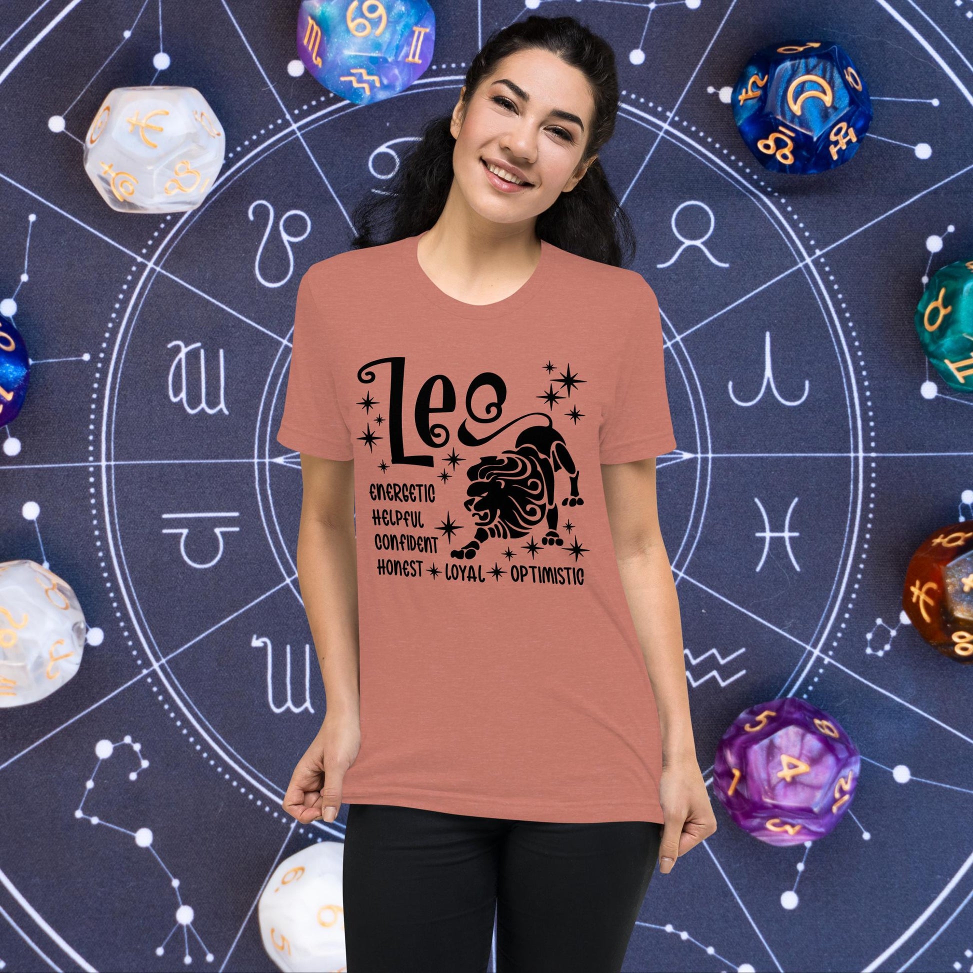 Leo zodiac t-shirt, astrology graphic tee, short sleeve horoscope shirt