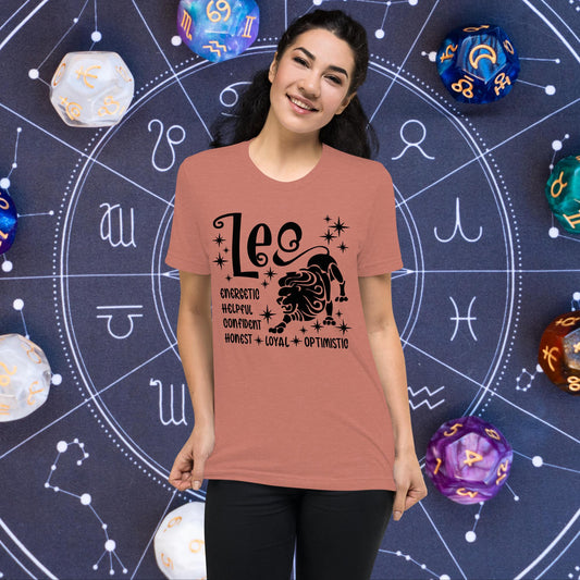 Leo zodiac t-shirt, astrology graphic tee, short sleeve horoscope shirt