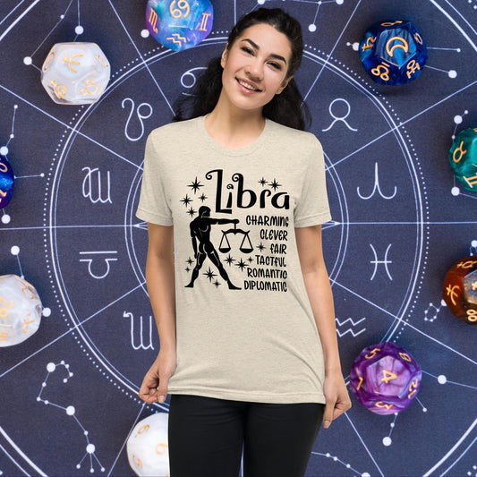 Libra zodiac t-shirt, astrology short sleeve tee, horoscope star sign shirt