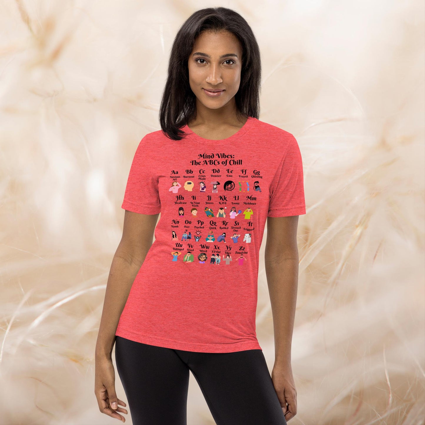 Mind Vibes A-Z Slang Mental Health Shirt, Positive Vibes Tee, Therapy Gift, Self-Love Anxiety Support Apparel