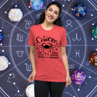 Cancer zodiac t-shirt, astrology graphic tee, short sleeve horoscope shirt